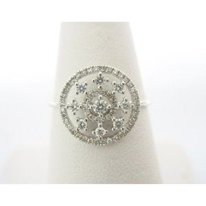 14K WHITE GOLD DIAMOND HALO RING .75 C.T.W.